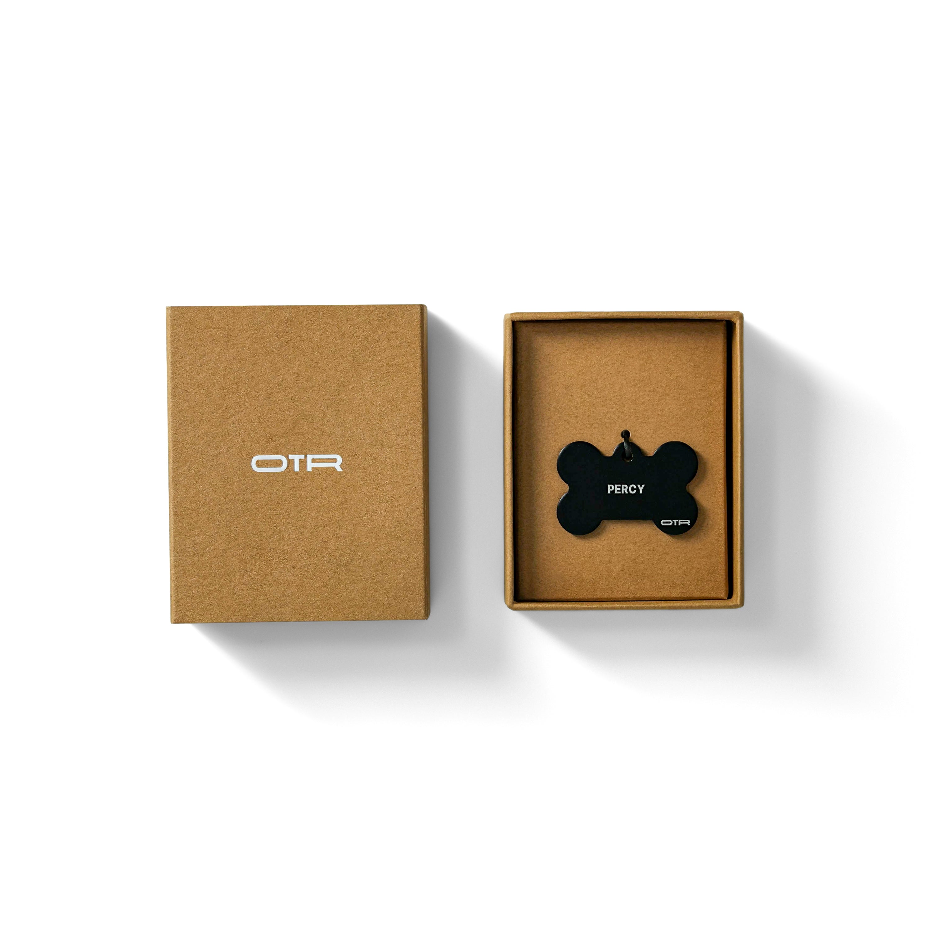Black Custom Bone Tag Gift Box on white