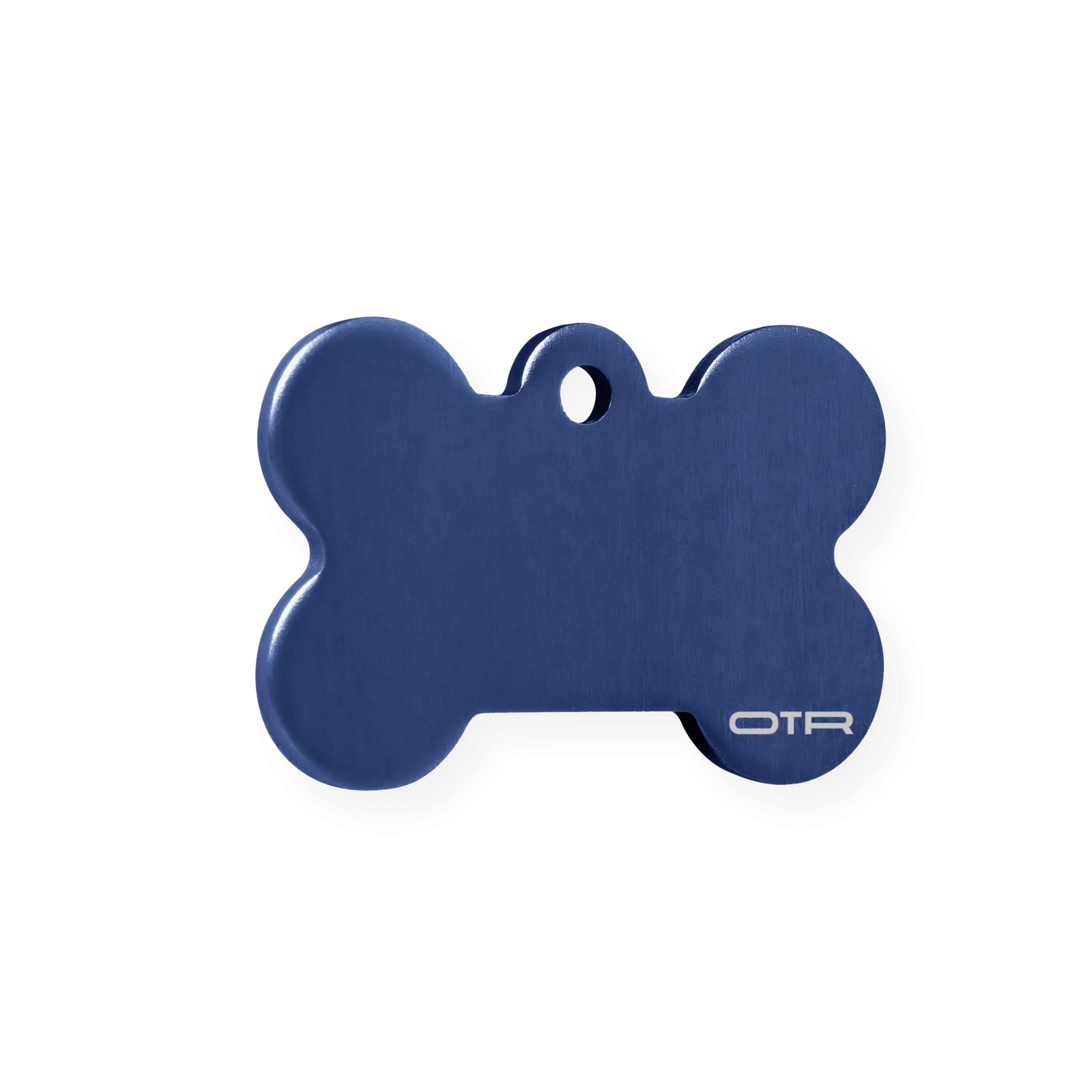 Night Blue Bone Dog ID Tag Angle