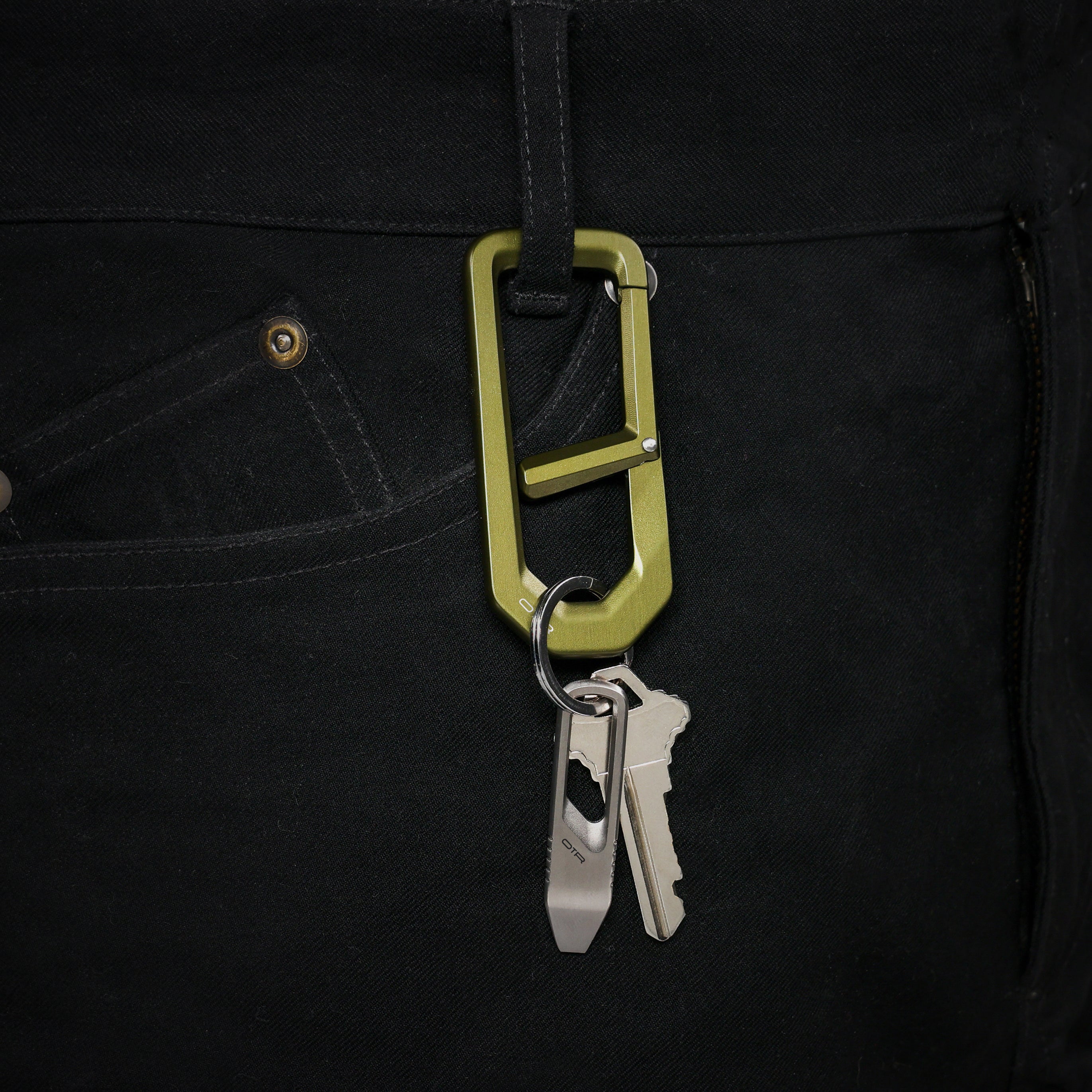 OD Green H Carabiner on Belt Loop