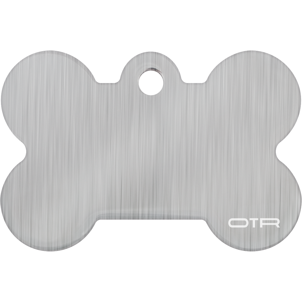 Silver Bone Dog ID Tag Front Engraving