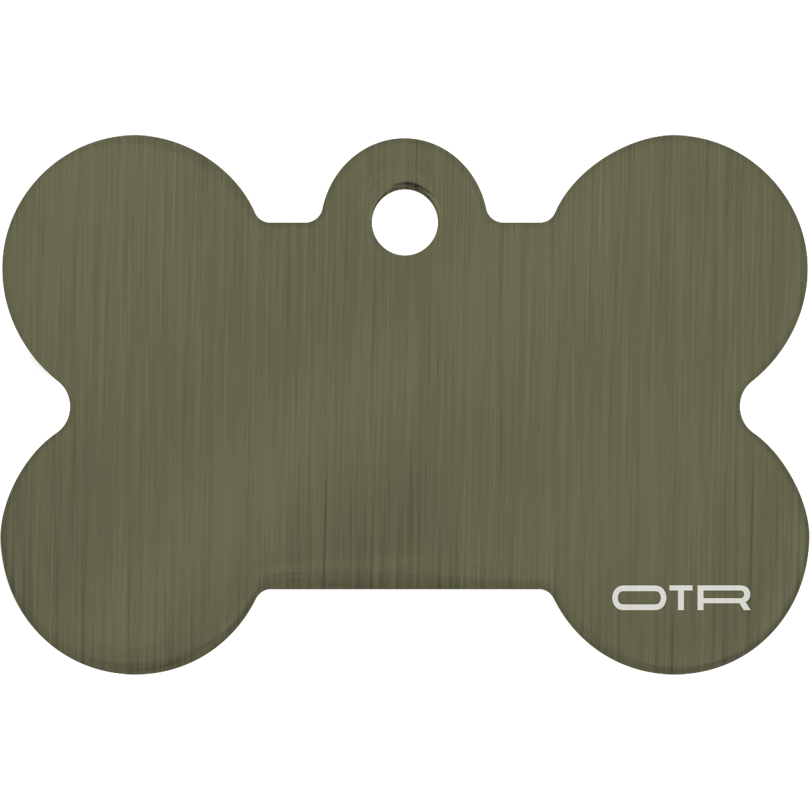 Olive Bone Dog ID Tag Front Engraving