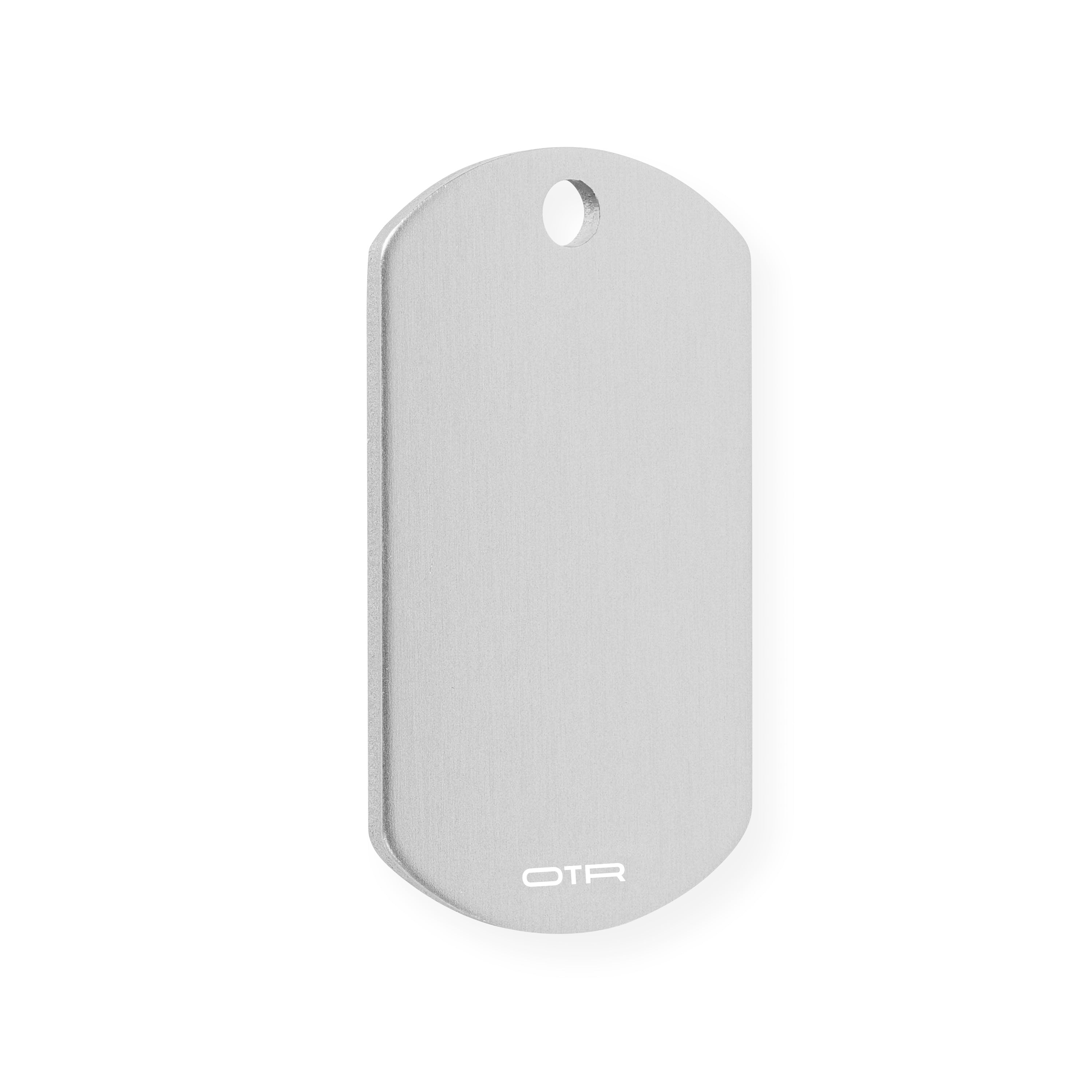 Silver Military ID Tag Angle