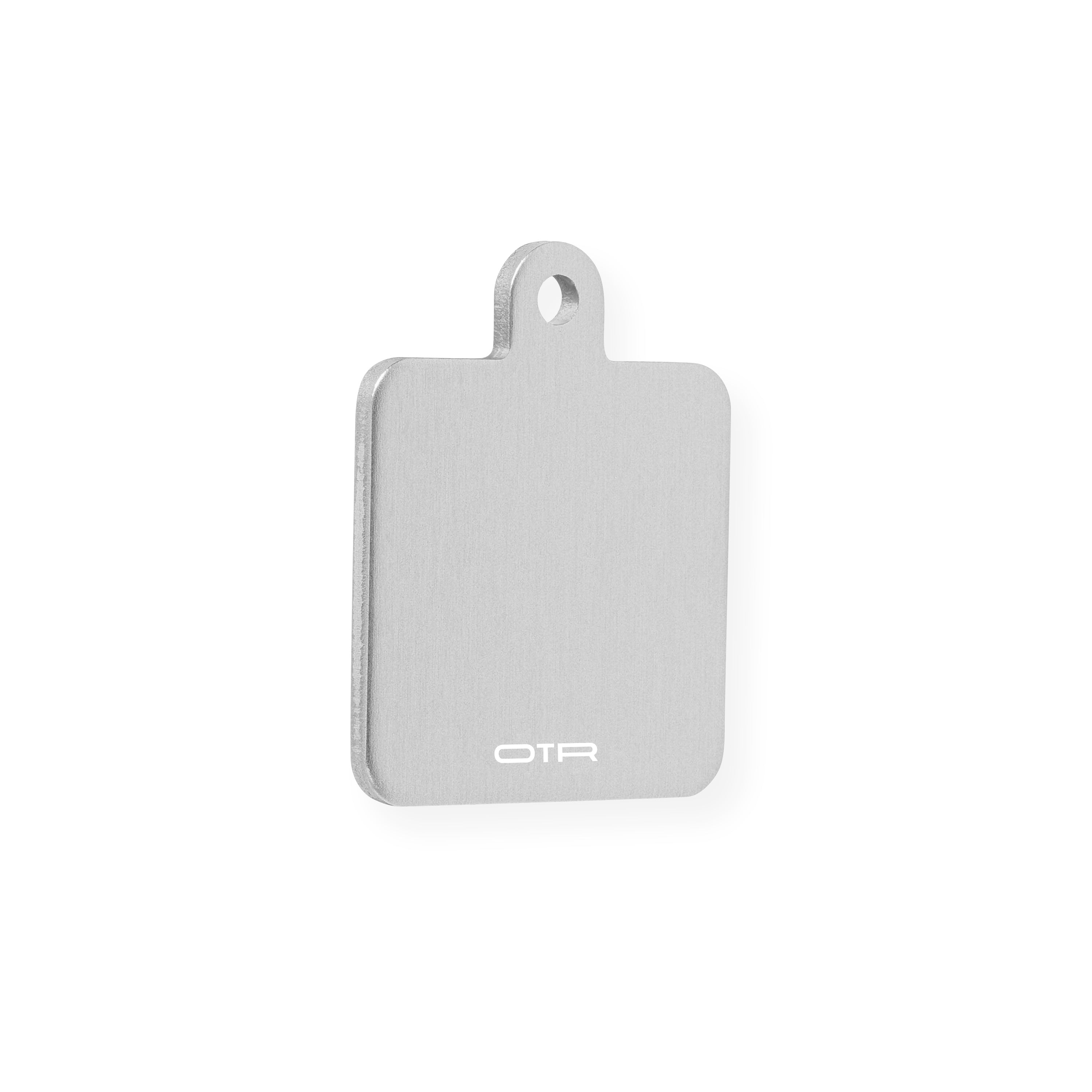 Silver Square Dog Tag Angle
