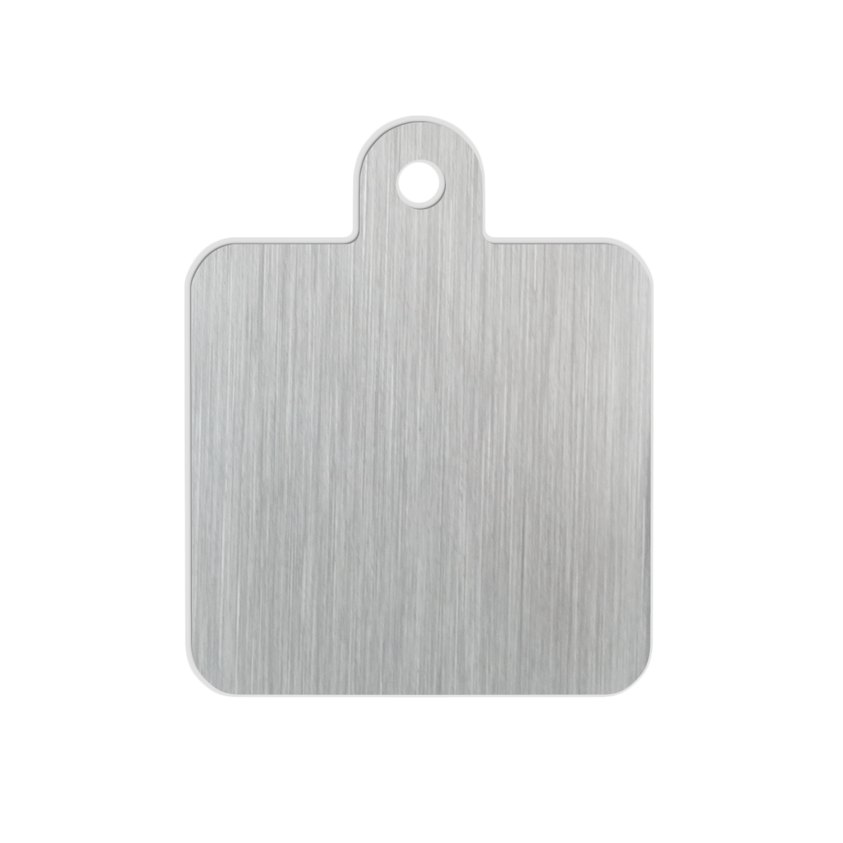Silver Square Dog Tag Back