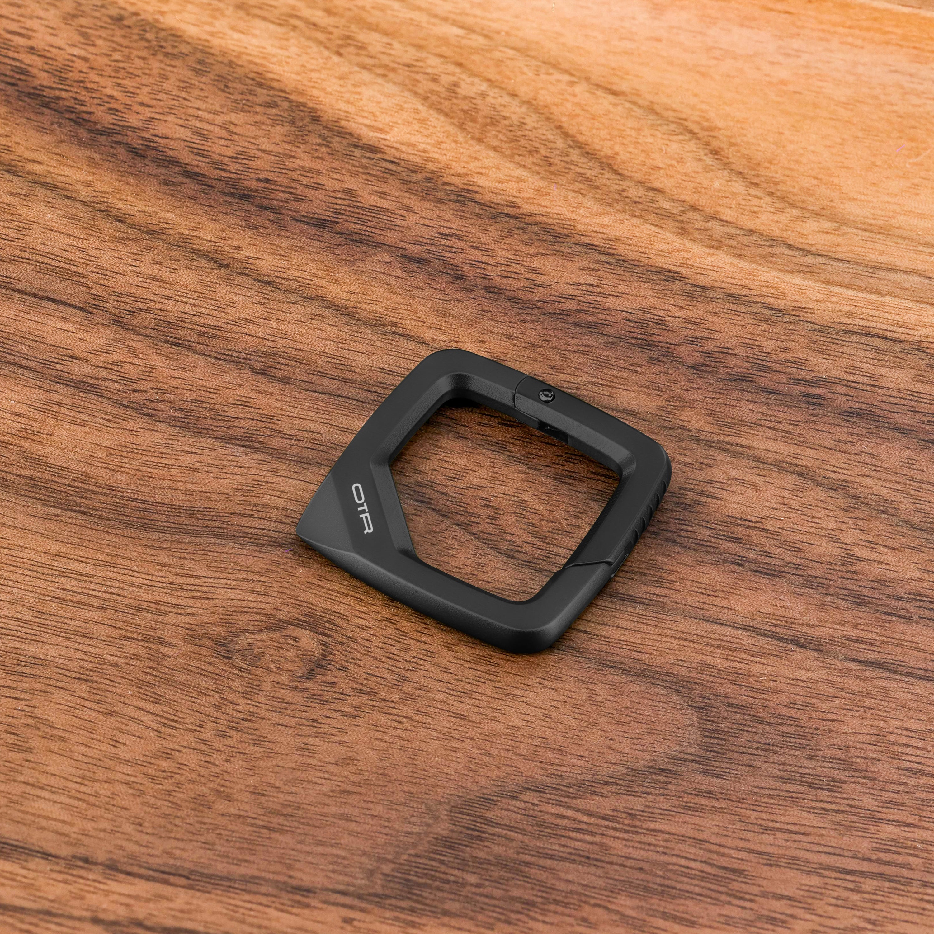 Black Square Carabiner on Wood