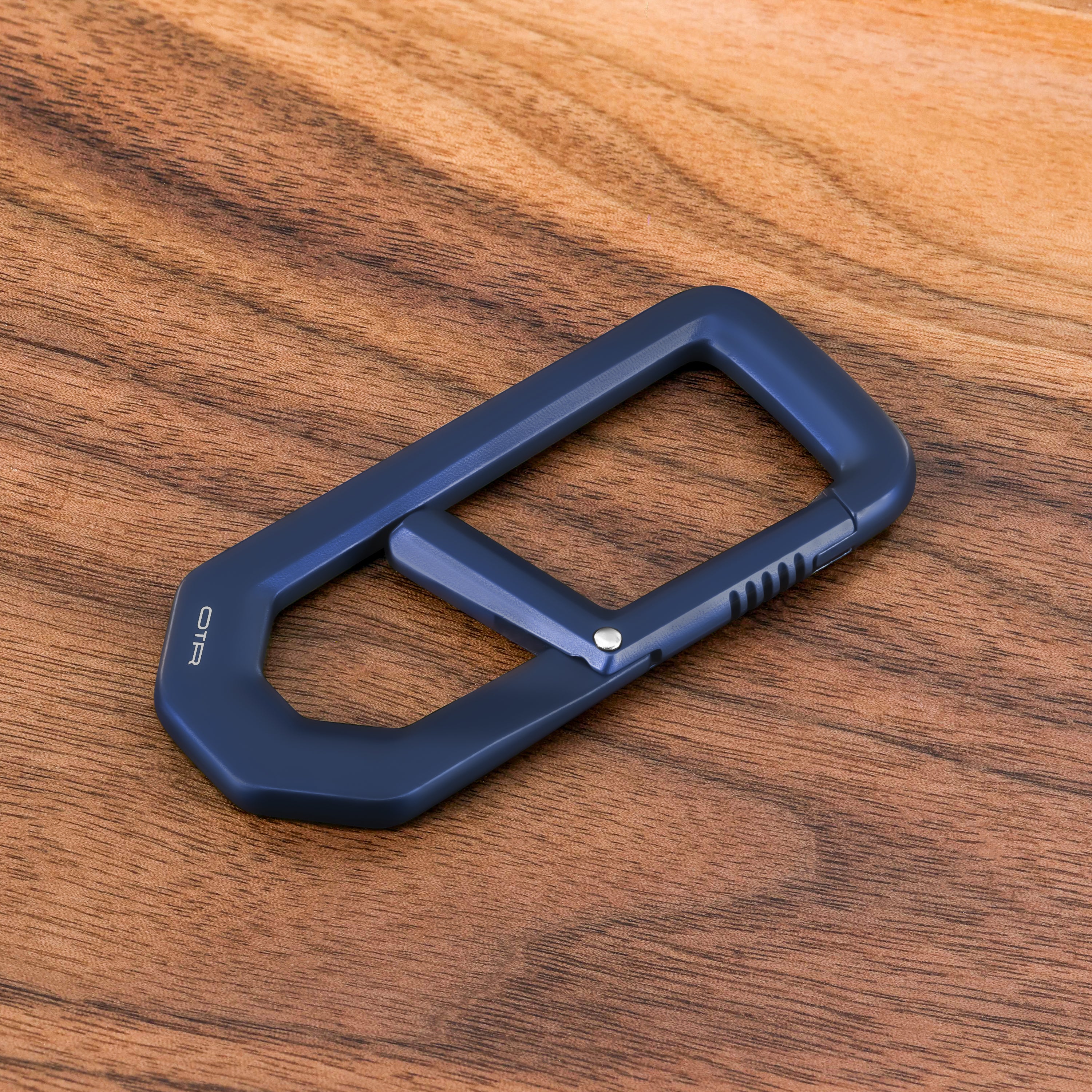 Night Blue H Carabiner on Wood