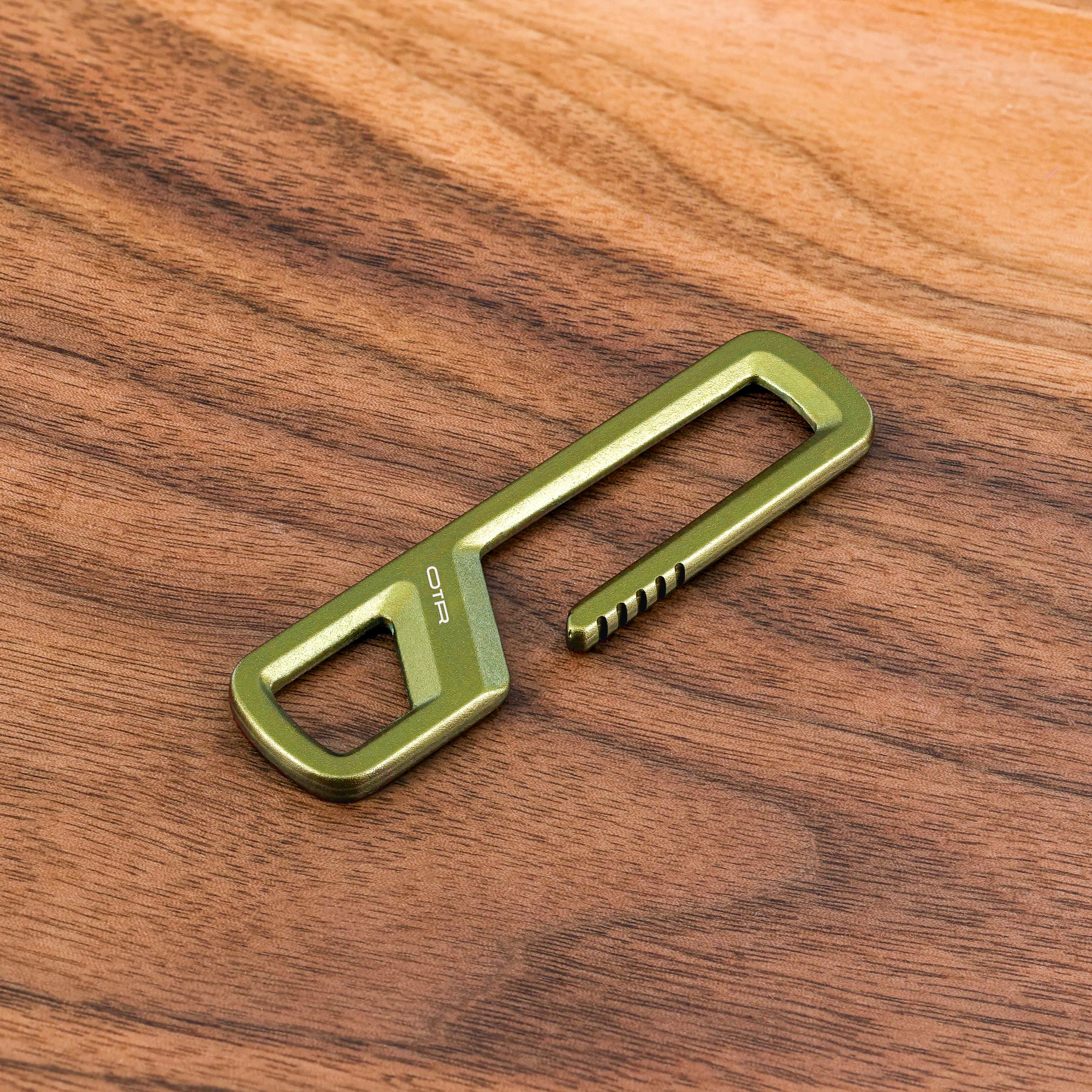 OD Green Belt Clip on Wood