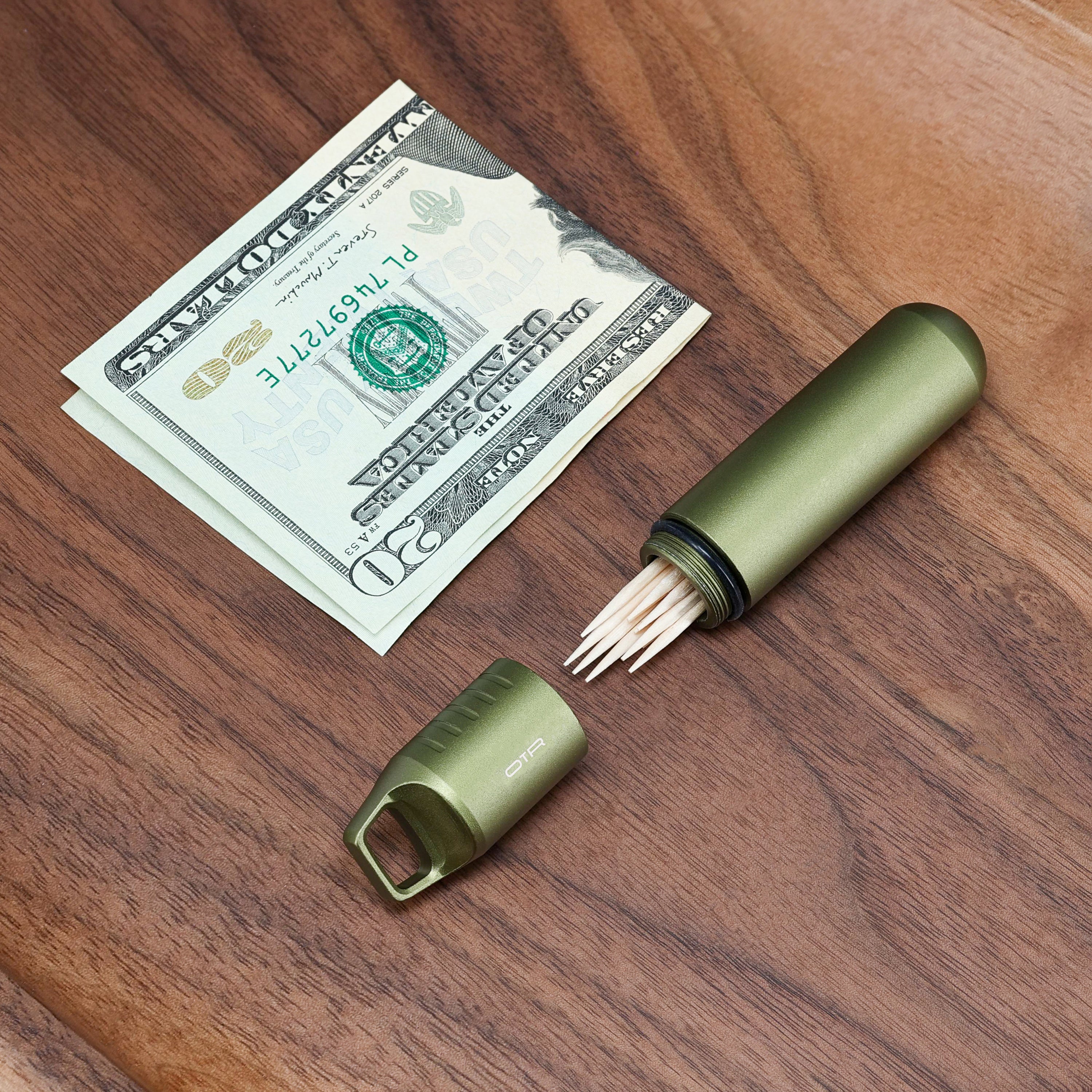 OD Green Stash Pod Toothpick and Bill Size
