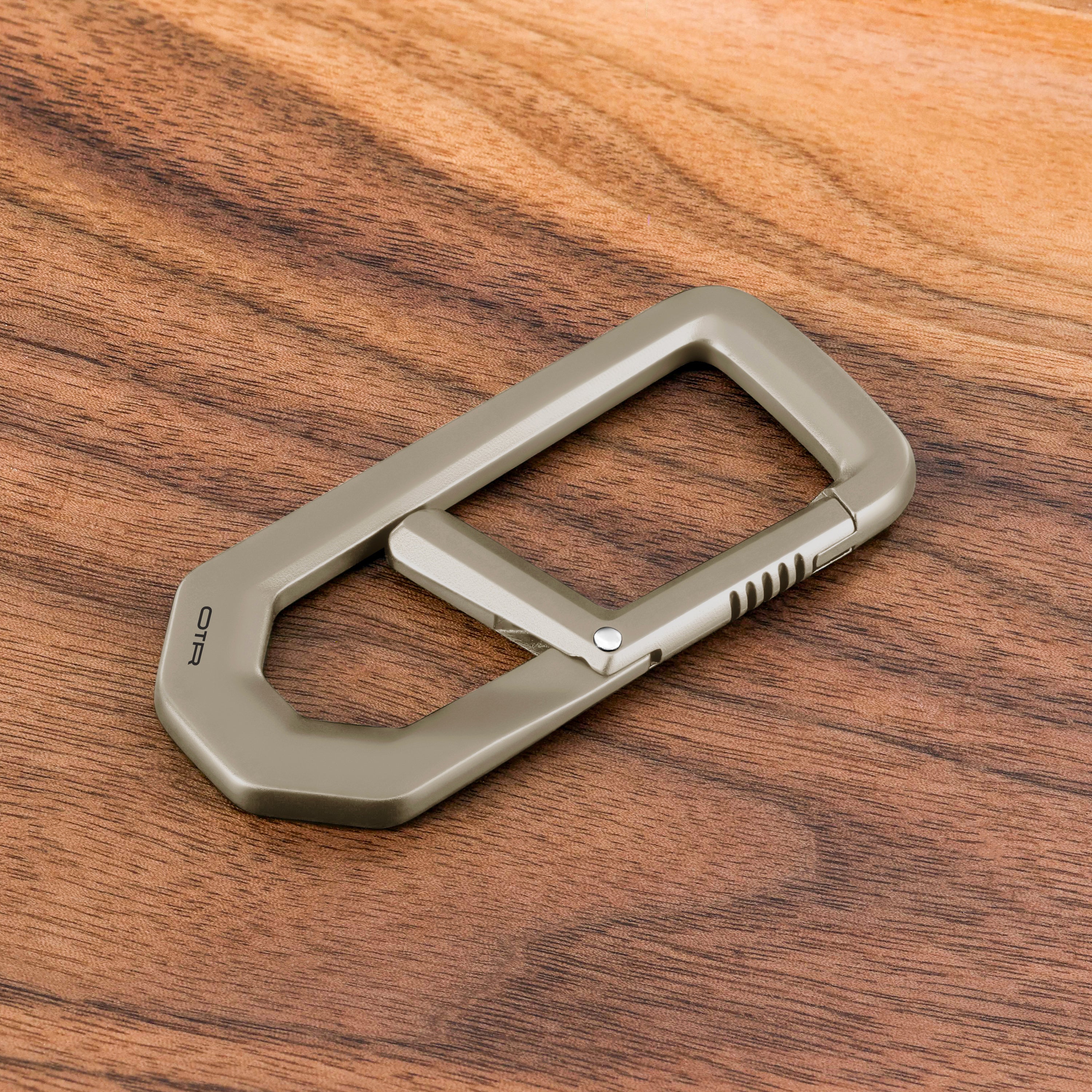 H Carabiner Titanium on Wood